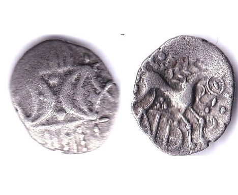 Celtic inscribed coinage - The Iceni - Silver unit two opposed crescents-R .Horse ANTED-Spink -NVF