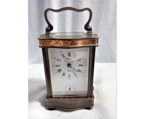 A FRENCH CARRIAGE CLOCK BY RAPPORT 15.5cm high (incl. handle) (working, but not tested at length)