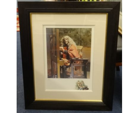 Robert Lenkiewicz (1941-2002) set of three prints with Artist's sketch- 'Self Portrait' 4/15, framed and mounted, with Certif