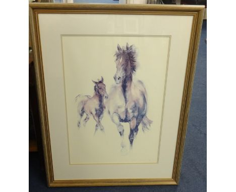 Edwin Levick print 'Sketch of a Black horse', also L. Krovnan, 1998? Print of horses, 454/500 (2).