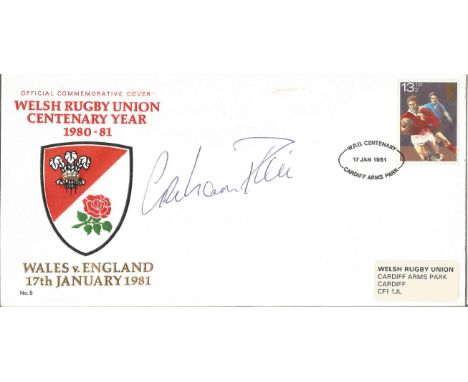 Graham Price signed Welsh Rugby Union Centenary year FDC. Good Condition. All autographed items are genuine hand signed and c