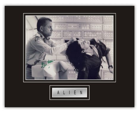 Stunning Display! Alien Ian Holm hand signed professionally mounted display. This beautiful display consists of a 10"x8" phot