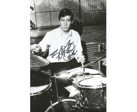 Charlie Watts Rolling Stones Drummer Signed 8x12 Photo.  Good Condition. All autographed items are genuine hand signed and co