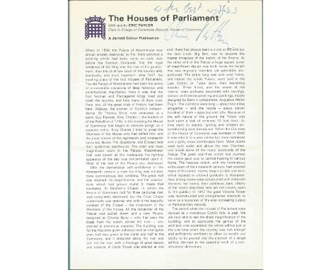 Chris Patten signed Houses of Parliament visitors programme.  Signed on first page in blue ink. Good Condition. All autograph