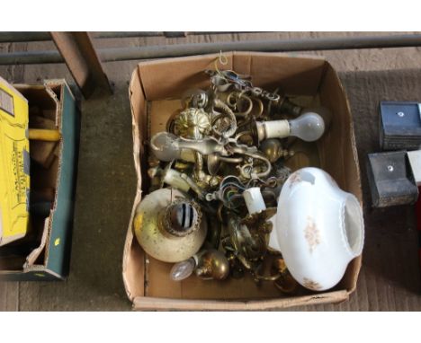A box of various light fittings