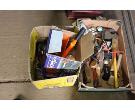 Three boxes of various tools