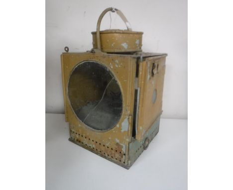 A vintage railway lamp