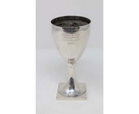 A Victorian shooting cup marked 4th Battalion Durham Light Infantry, with coat of arms