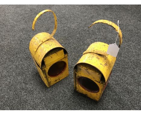 Two vintage Chalwyn road menders lamps 