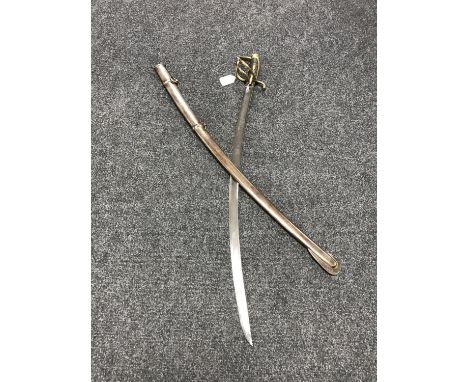 A copy of a French cavalry officer's sword in scabbard 