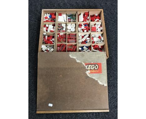 A vintage 1970's lego system set in wooden box 