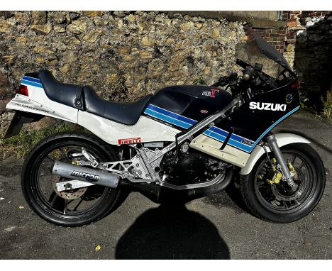 1985 Suzuki RG250 GammaRegistration no. B959 JJRFrame no. GJ21A000000141725Engine no. J20100141700The 1985 Suzuki RG250 Gamma