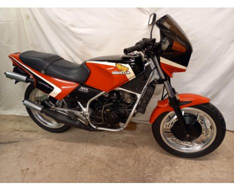 c.1983 Honda MVX250FRegistration no. A465 YOXFrame no. MC09-1014997Engine no. MC09E-1015169The Honda MVX250F is a standout mo