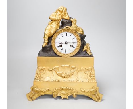 A 19th century French ormolu mantel clock with Marti movement, 31cm high