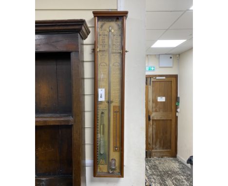 A Victorian mahogany Admiral Fitzroy barometer, height 93cm