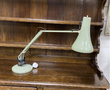 A 1970s Herbert Terry Anglepoise lamp in mint-green finish