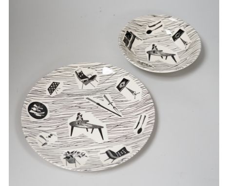 A quantity of Ridgway homemaker retro pottery plates, saucers and bowls, the largest 25cm in diameter