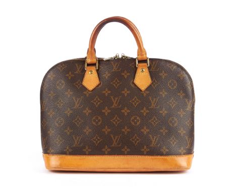Louis Vuitton, a monogram Alma handbag, the domed shaped satchel, designed with maker's classic monogram coated canvas exteri
