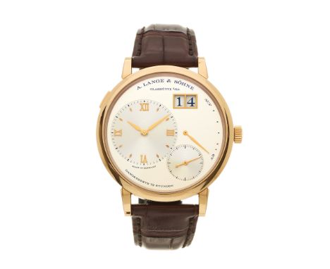 A. Lange & Sohne, an 18ct rose gold Grand Lange 1 wrist watch, reference 117.032, signed manual wind movement calibre L095.1,