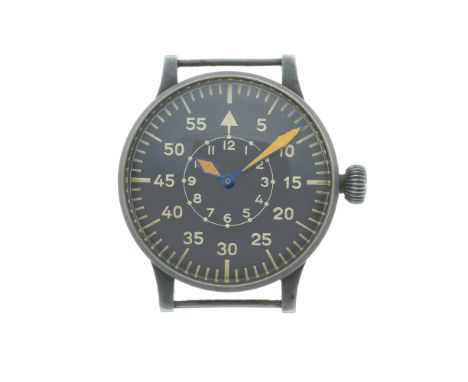 Laco, an oversized German Luftwaffe military issue navigator's wrist watch, reference 127-560B-1, case reference FL23883, sig