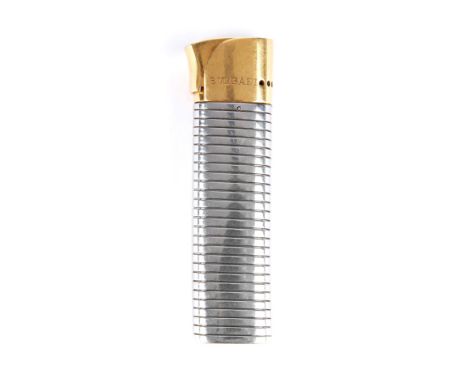 Bulgari, an 18ct gold and stainless steel Tubogas flexible lighter, featuring a slightly flexible stainless steel body with g