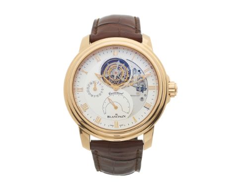 Blancpain, a limited edition 18ct rose gold Villeret Carrousel Volant Une Minute wrist watch, number 7 of 50, reference 0225 