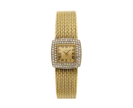 Universal Geneve, an 18ct gold diamond cocktail bracelet watch, single-cut diamond bezel, signed manual wind movement, case n