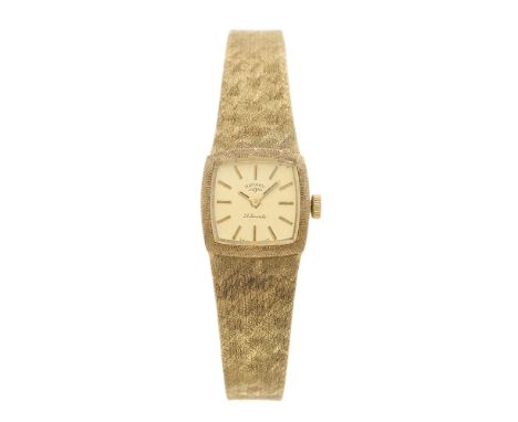 Rotary, a 1970s 9ct gold bracelet watch, signed manual wind movement, import marks for London 1973, 19mm excluding the crown,