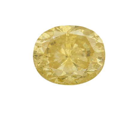 A natural Fancy Vivid Yellow diamond, with report from the GIA, stating 0.61ct, natural Fancy Vivid Yellow, even colour distr