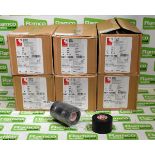 6x boxes of Scapa 2702 black PVC electrical adhesive tape - 50mm x 33m - 18 rolls per box