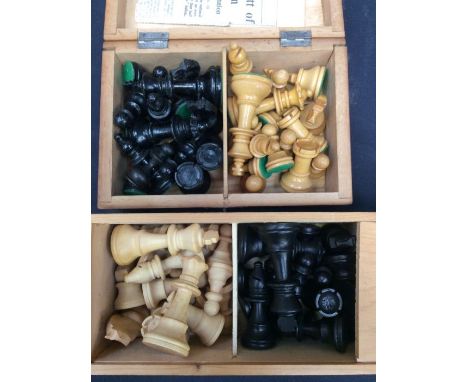 Two mid 20th Century wooden chess pieces sets