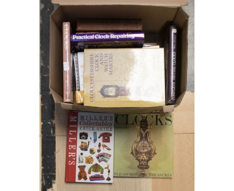 A box of 12 clock books1. English domestic clocks - Cescinsky & Webster2. Clocks & watches Lyle price guide3. Arthur Negus gu