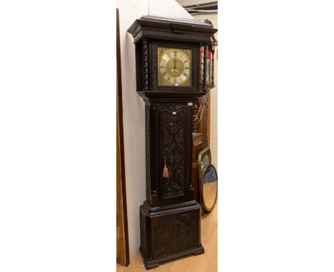 P. Clare of Manchester  (Peter Clare) 30 hour Longcase clock with brass dial single hand and calendar. With single train 30 h