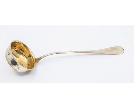 A German 800 standard plain soup ladle, gilt bowl, stamped POSEN, approx 211 grams (1)&nbsp;