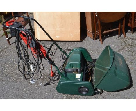 Expert 'Sandringham 14E' electric lawnmower, 6-speed with built-in roller, in working order, with extension lead