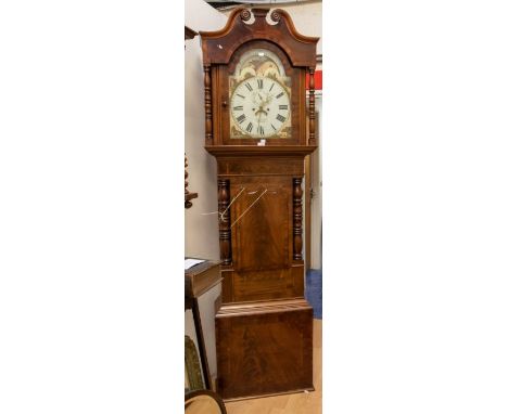 Lovatt of Tunstall Staffordshire late Victorian 8 day Longcase clock with moon phase to the arch. With an eight day two train