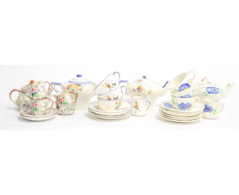 Hancock &amp; Sons three childrens tea sets and a spare teapot, including Corona and ivory ware (1 box)