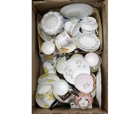 Large collection of china wares including Royal Albert, Goss wares, miniature dinner set, bed pan, etc, Staffordshire china t