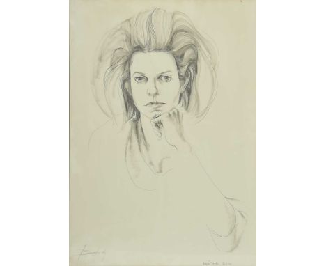 Don Bachardy (American b.1934)Portrait of Marguerite Littman (1930-2020)Signed Bachardy (lower left) and inscribed and dated 