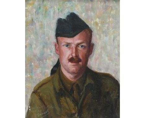 W. Bennet (Early 20th Century)Portrait of a British prisoner of warSigned, dated and inscribed Ingolstadt F'IX/28 Oct 1915/WB