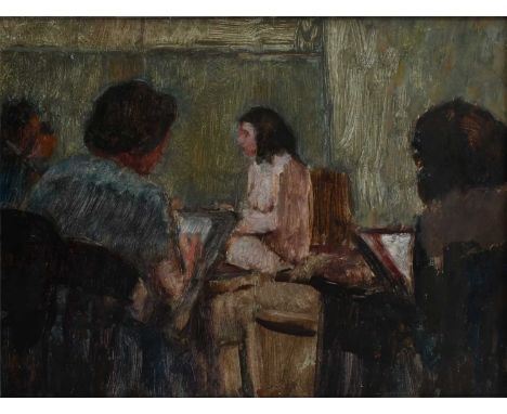 Φ Ruskin Spear CBE, RA (1911-1990)Life ClassOil on board26.7 x 35.3cmProvenance:V. H. Cooper;Private Collection, WiltshireExh