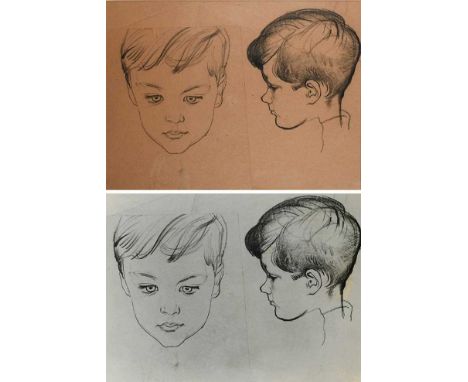 Φ Eric Kennington RA (1888-1960)Studies of Ian Duncan Struthers (1915-1944), the artist's nephew, as a boySigned E KENNINGTON