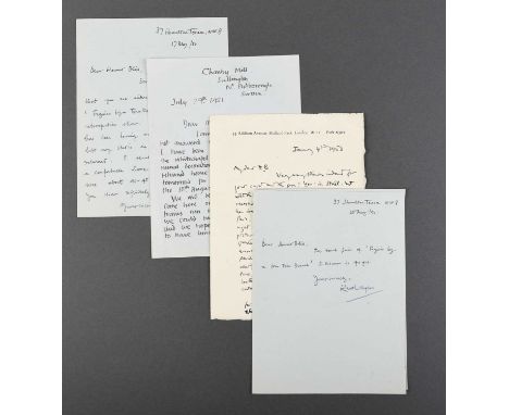 Keith Vaughan (1912-1977)Three signed letters from Keith Vaughan to Howard Bliss (1894-1977), May 1950Together with a signed 