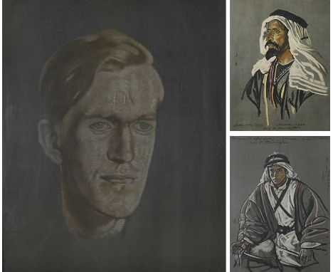 Φ Eric Kennington RA (1888-1960)Portrait of T. E. Lawrence, ‘Lawrence of Arabia’ (1888-1935); Portrait of Auda Abu Tayi; Port