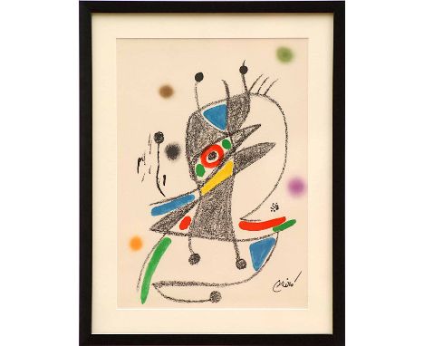 JOAN MIRO, 'Untitled Maravillas suite', lithograph, signed in the plate, 1975, 48cm x 34cm, framed. (Subject to ARR - please 