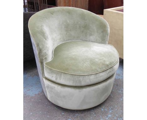 TUB CHAIR, vintage Italian design, gilt base, 80cm H. 
