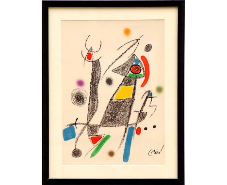 JOAN MIRO, 'Untitled Maravillas suite', lithograph, signed in the plate, 1975, 48cm x 34cm, framed. (Subject to ARR - please 
