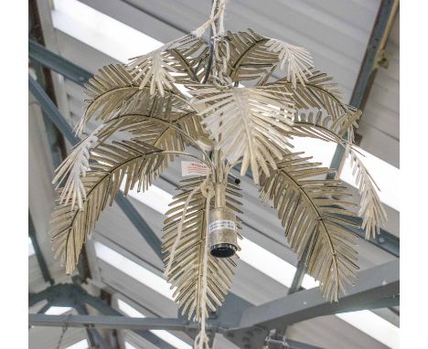 MAISON JANSEN STYLE PALM LEAF CHANDELIER, 150cm drop.