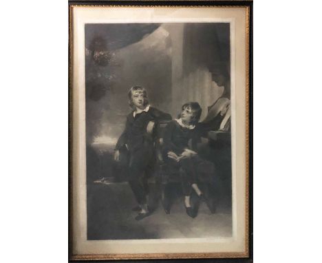 GEORGE CLINT AFTER THOMAS LAWRENCE 'Portrait of Sir Edmund Antrobus and Gibbs Crawford Antrobus', engraving, 63cm x 39cm.