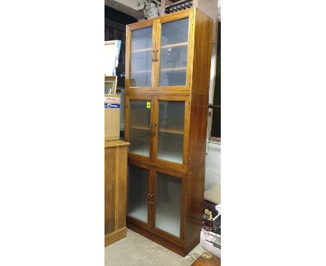 HABERDASHERY CABINET, vintage 20th century oak with frosted glazing, 91.5cm x 39cm x 162cm. 